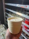 Yellow pottery, citrus scented candle