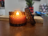 Citrine coloured vintage inspired candle